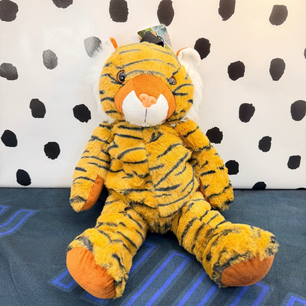 Adventure Planet Plush Backpack Kids Orange Tiger Striped Animal Bag